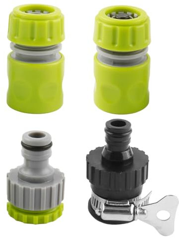 Kit di Collegamento per Rubinetto, Connettori Rapidi per Tubo da Giardino 2 in 1 da 1/2 e 3/4, Universale Connettore Rapido Tubo Acqua Giardino 1/2 Raccordi per Tubi Irrigazione