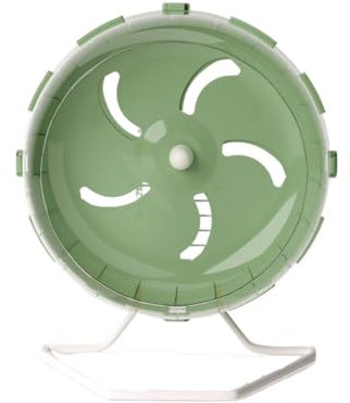 Rocky Green Leises Laufrad für Hamster, leises drehendes Laufrad für kleine Haustiere, langlebiges Hamsterkäfig-Zubehör mit stabiler Basis (17,5 cm, Grün)