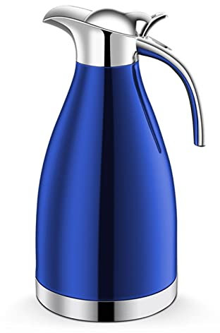 ETZRYSYB Caraffa termica in acciaio inox da 2 l, con isolamento sottovuoto, per acqua, caffè, tè, latte, per casa e ufficio (blu)