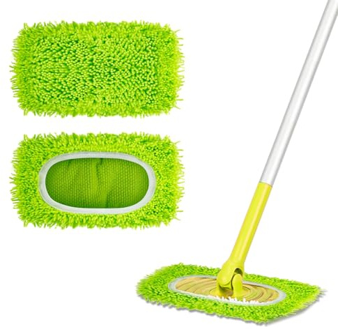 2 Stück Feuchte Bodentücher Waschbar,Wiederverwendbare Mikrofaser Bodenwischer Feucht Waschbar für Swiffer, Sweeper Mop Wiederverwendbar Bodenwischer Nass Trocken Nachfüll Moppkopf Pads für Reinigung