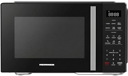HEINNER 23 L Mikrowelle mit Grill, Heißluft & Airfryer – 4-in-1 Kombigerät, 900 W Mikrowelle + 1000 W Grill + 1680 W Umluft, 10 Air-Fry-Programme, Auto-Menü, Auftaufunktion, Kindersicherung, Schwarz