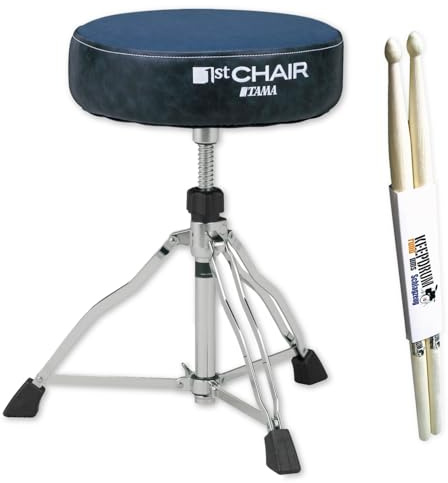 Tama HT430CVNB Schlagzeughocker 1st Chair Rundsitz Blau Limitierte Edition mit keepdrum Drumsticks