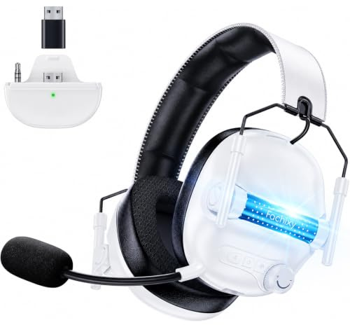 Gaming Headset Wireless für Xbox Series X/S, Xbox One, PC, PS5, PS4, Mac | 2,4-GHz und Bluetooth 5.4 Headset mit Mikrofon, Geringe Latenz, LED-Beleuchtung, 60 Stunden Akkulaufzeit, Surround-Sound