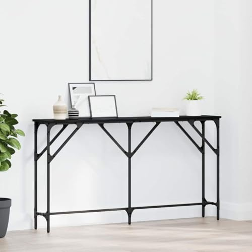 sephironlbb Table Console en Bois d'ingénierie et Fer Noir 140 x 23 x 75 cm pour Salon Chambre entrée Meuble Industriel Pratique et Robuste