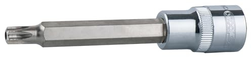 KS Tools 1/2' CHROMEplus Bit-Stecknuss Torx mit Stirnlochbohrung,lang, TB50, auf Hänger
