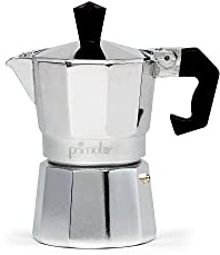 Primula Classic Stovetop Espresso and Coffee Maker, Moka Pot for Italian and Cuban Café Brewing, Greca Coffee Maker, Cafeteras, 1 Espresso Cup, Silver