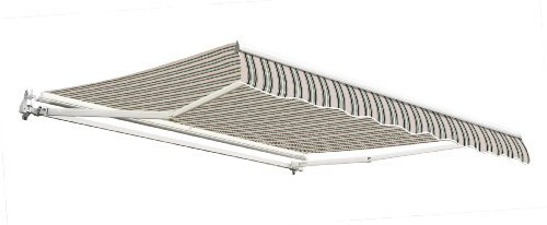 Primrose 3m Manual Awning - Multi Stripe Mayfair DIY Patio Awning Gazebo Canopy Anti UV Waterproof Complete with Fittings and Winder Handle