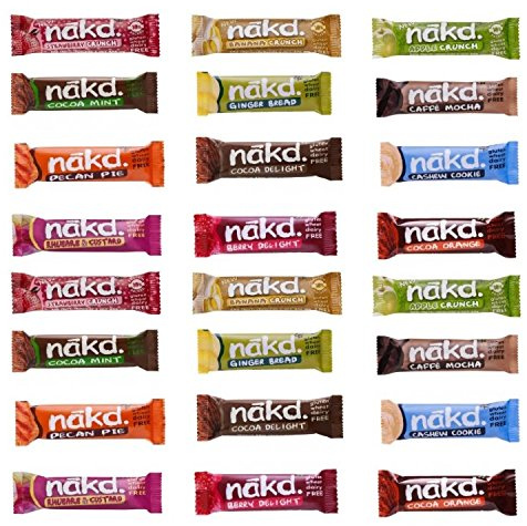 24 x Assorted Nakd Raw Fruit Nut Bars 30/g35g Each - Variety Pack - Gluten Wheat Dairy