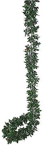 Flower-Power Künstliche Ilexgirlande Seidenblume Kunstpflanze Kunstblume, Grün, 180 cm, 4024077739409