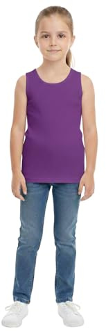A2Z 4 Kids Girls Ribbed Cotton Vest Top Fashion Tank Age 2-13 Years Purple