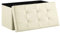 Zedelmaier Sitzbank mit Stauraum Sitzhocker faltbar belastbar bis 300 kg 76 x 38 x 38 cm(Beige) Kunstleder