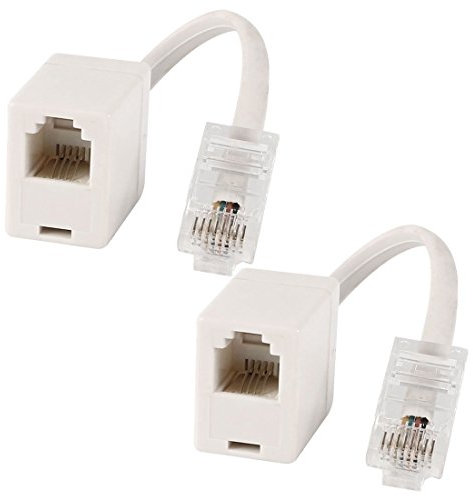 RETYLY 2 Prise 8P4C/RJ45 Male RJ11 6P4C vers Femelle M/F Adaptateur Telephone Ethernet