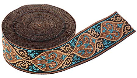 Fenteer 5 Meter Mittelalter Borte Webband Dekoband Zierband Spitzenstoff Spitzenborte für Nähen Handwerk Deko Scrapbooking - 3 cm Mehrfarbig