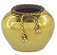 Handwerk atodaloise - Amphore aus poliertem Messing mit kunstvoller Schnur - Amphoretta1234