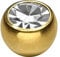 PIERCINGLINE Universelle Titan Schraubkugel KRISTALL Piercing Bananabell Ersatz Goldfarben Kristallklar 1,2 x 2,5 mm