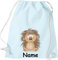 Shirtinstyle Gym Sack Kinder Turnbeutel Tiere Igel mit Wunschnamen, Beutel Tasche Hort Kita, Farbe Pastellblau
