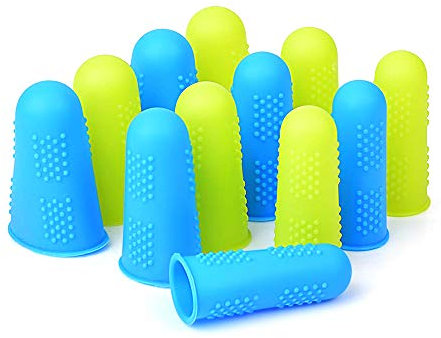 12 Pieces Silicone Finger Protectors Covers Caps For Hot Glue Gun Wax