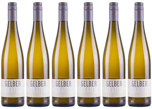 Nehrbaß - “Gelber Muskateller 2024” - Weißwein lieblich 6 x á 0,75 Liter - Vegan - Aus Deutschland (Rheinhessen) - mit Schraubverschluss - Qualitätswein