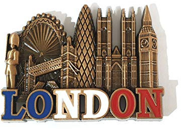 Homeelabador® 3D Metal Fridge Magnets London Icons Tourist Gifts souvenirs (Copper London)