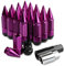 20Pcs Anti Theft Spiked Extended Tuner Wheel/Rims Lug Nuts M12X1.5+Socket (Purple)