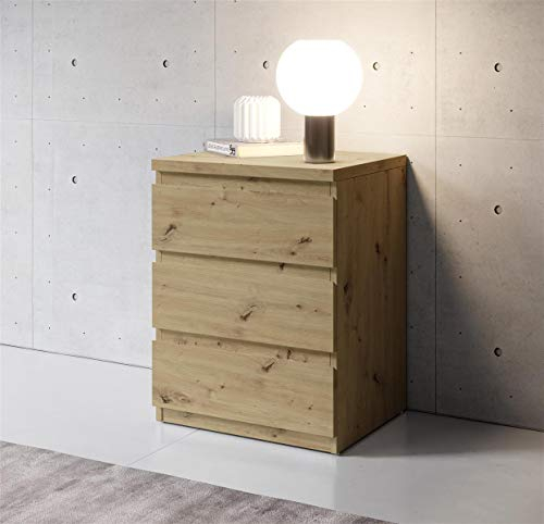 möbelando Nachttisch Nachtkonsole Nako Nachtkommode Olli III Artisan Eiche Nachbildung