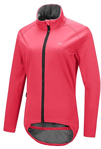 33,000ft Damen Fahrradjacke, Wasserdichte,Winddicht und Atmungsaktiv Jacke mit Reflexstreifen fur Laufen, Wandern und Bergsteigen Rosa 34