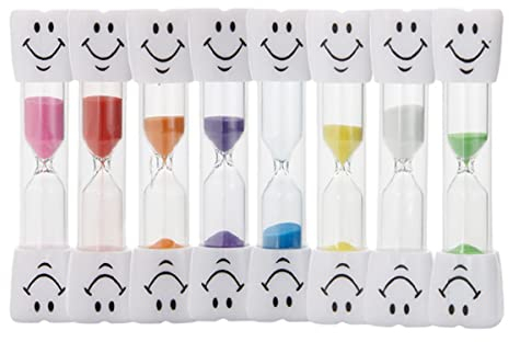 Fiyuer 14 Stück Sanduhr Zähneputzen Kinder, Sanduhren Set für Kinder, 3 Minuten Smiley Sanduhr Zahnputzuhr Sand Timer für Kinder Schule, Zähneputzen, Kita, Büro, Haus Deko