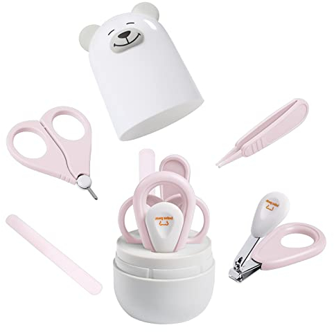 Set de coupe-ongles pour bébé avec étui mignon, set de limes à ongles pour la manucure et la pédicure des nouveau-nés, cadeau pour la nouvelle maman