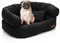 Juelle Hundebett - mittelgroße Hunde Sofa Abnehmbarer Bezug maschinenwaschbar flauschiges Bett, Hundesessel Santi S-XXL (Größe: M - 80x60cm, Schwarz)