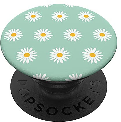 Light Mint Seafoam Green Daisy Floral Flower Pattern PopSockets Swappable PopGrip