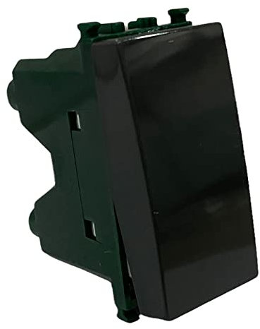 Vetrineinrete® Kit 2 deviatore bipolare compatibile con vimar plana interruttore pulsante 2p 16ax 250vac (Nero)