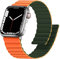 Anlinser Correas Compatible con Correa Apple Watch 49/46/45/44/42/41/40/38mm, Pulsera Magnética Reversible de Doble Cara para iWatch Ultra Serie 10/9/8/7/6/5/4/3/SE (49/46/45/44/42, Verde/Naranja)
