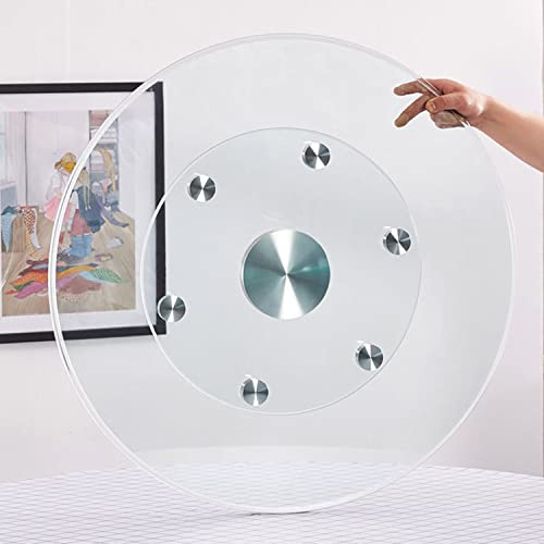 Plateau Tournant en Verre Trempé Rond Plateau Tournant Rotatif Lazy pour Table À Manger De Cuisine Grande Plateau Table Rond Plateau Tournant Plateau,Nourriture Facile à Partager,Thick12mm-140cm