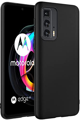 Verco Compatibile con Motorola Edge 20 Pro, cover posteriore opaca per Motorola Edge 20 Pro, in silicone, colore nero