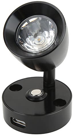 Akozon Liseuse LED, 12V LED Liseuse Pivotante Lampe de Lecture Bateau Lampe de Chevet RV LED Spot Camper Lumière Intérieure pour Caravane Camping-Car Bateau(Noir Blanc Chaud)