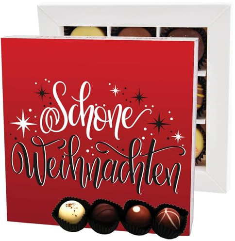 Hallingers Genuss Manufaktur Pralinen Weihnachts-Geschenk - ohne Alkohol, handmade aus Confiserie-Edelkakao in wertiger L-Geschenkbox Schöne Weihnachten, Weihnachten für Frauen Männer