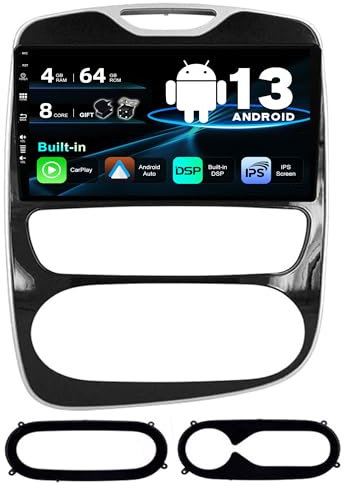 SXAUTO Android 12 IPS Autoradio Per Renault CLIO (2013-2019) - 4G+64G - Senza fili Carplay & Android Auto - Telecamera + MIC - DSP DAB Fast-boot BT 4G Volante WiFi 360-Camera AHD - 2 Din 10.1 Pollici