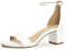 PIZZ ANNU Sandalen Damen mit Absatz Bequem Sandaletten Sommer Elegant Sommerschuhe Klassische Blockabsatz Schuhe Weiß PU Leder EU 42