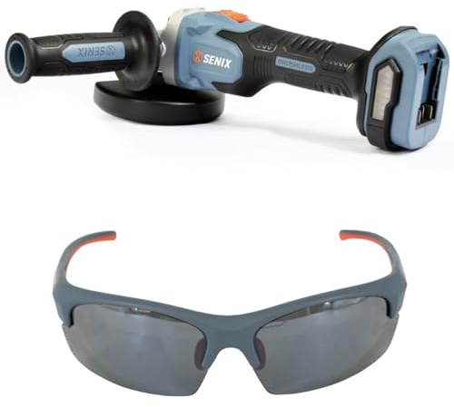 SENIX PAX2115-M2-0 X2 20 Volt Max* 4-1/2-Inch Brushless Angle Grinder Tool, 8500 RPM Max, 3-Position Auxiliary Handle, Spring-Loaded Safety Slide Switch, Tool Only, Battery Not Included