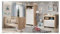 trendteam smart living - Pia - Babyzimmer Komplett-Set - Eiche/Weiß - modernes Babyzimmer-Set bestehend aus Kleiderschrank, Babybett und Wickelkommode - Bett höhenverstellbar von 19 auf 51,8 cm