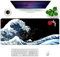 Grand tapis de souris de jeu Motif vague bleue XXL 88,9 x 40 x 0,3 cm (grande vague japonaise – Bleu)