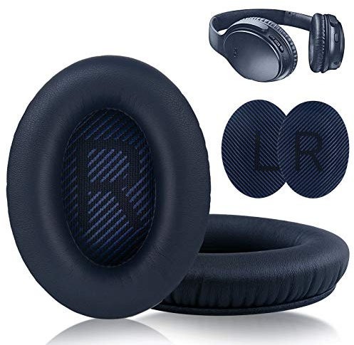 Replacement Ear Pads for Bose Quiet Comfort 35 Ear Cushion Kit Compatible with Bose QC 35/35 II Headphones Made of Protein Leather Memory Foam (Dark Blue)