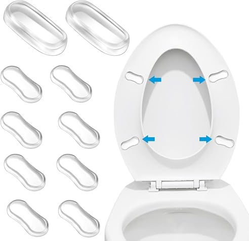 10 Stück Wc Sitz Puffer Wc Deckel Puffer Wc Deckel Stopper, Gummipuffer Selbstklebend Klobrille Ersatzteile Puffer,Reduzieren Geräuschlücken, Gummipuffer Wc Sitz Für Zuhause Büro Hotel (Weiss)