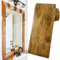 DESOMINOR Borde marrón de 32.8 pies para papel pintado de grano de madera, extraíble, impermeable, marco de espejo de baño adhesivo (marrón)