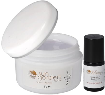 sun garden nails Sun Garden Nails Gel UV en fibre de verre transparent 30 ml + Gel UV Quick Finish 6 ml