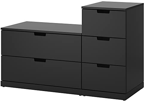 Generisch NORDLI Kommode mit 5 Schubladen, 120x76 cm, anthrazit