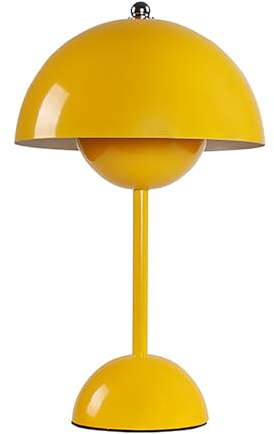 AVCXEC Led Flowerpot Tischlampe Kabellos, Akku Pilz Lampe, Tischleuchte Dimmbar Pilz Mit 3 Helligkeitsmodi, Wiederaufladbar Flowerpot Lamp Für Schlafzimmer, Wohnzimmer, Restaurants, Büro (Gelb) (Gelb)