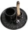PRITOK Porte-encens en céramique 4 en 1 pour cône d'encens, plateau récupérateur de cendres pour méditation, support Palo Santo pour chaque encens, bâtonnets d'encens (noir)