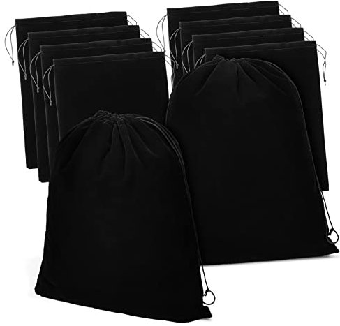 Didiseaon 10pcs De Rangement En Feutrine Noire Avec Cordon De Serrage Pochettes à Capacité Pour Bonbons Et Accessoires