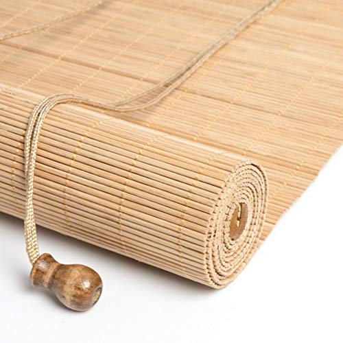 Bambus-Sonnenrollo im japanischen Stil, natürliche Verdunkelung, Sonnenrollo, für Fenster und Tür, 105 cm breit x 120 cm lang